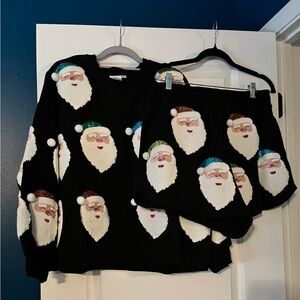 QOS Black Pom Santa Set